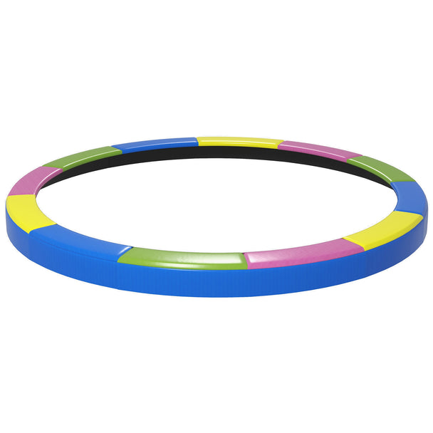 Multicoloured 12ft trampoline spring cover pad around a round trampoline
