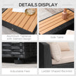 5-seater black rattan corner sofa – image 7
