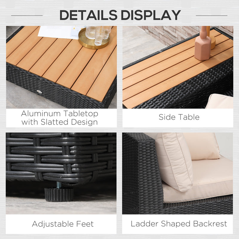 5-seater black rattan corner sofa – image 7