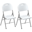 Outsunny Set of Two Foldable Outdoor Chairs - White