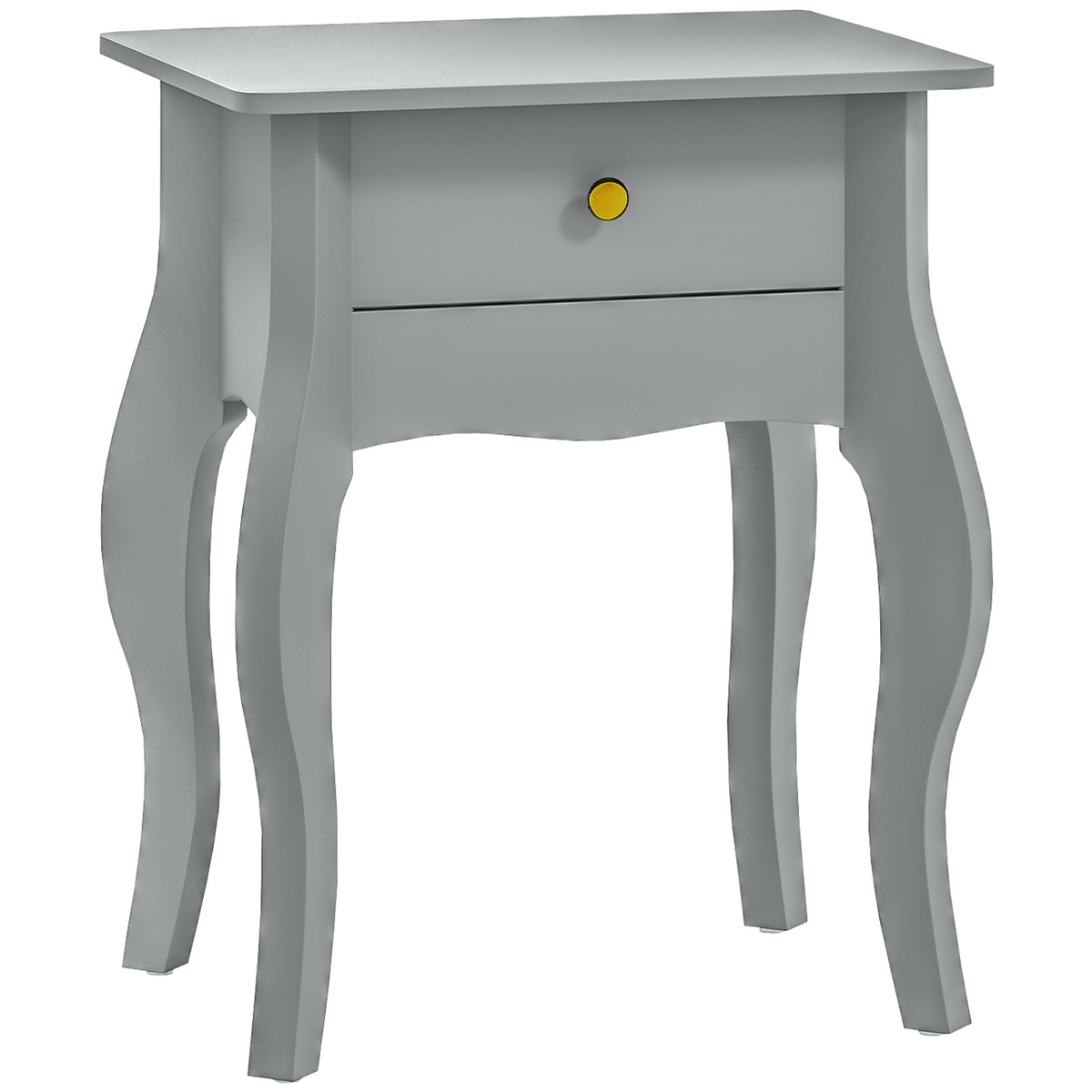 French-Style Side Table with Drawer – Grey