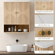 Bathroom wall cabinet in oak & white – image 6