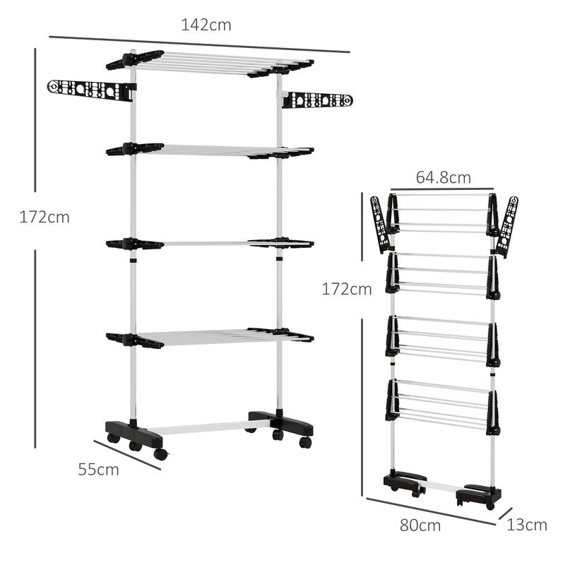 4-tier clothes airer, black – image 3