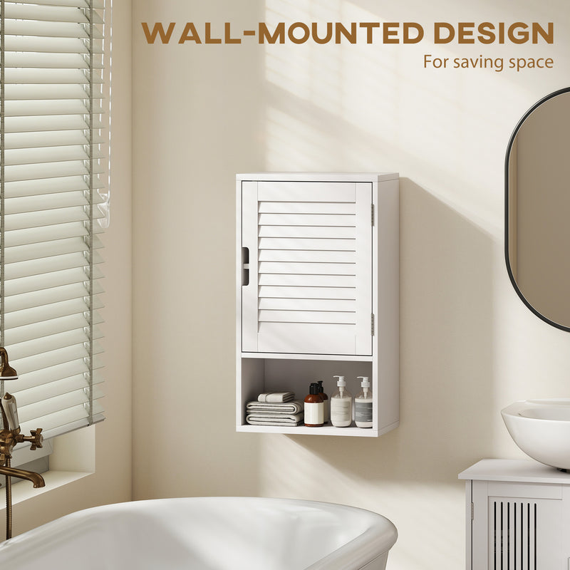 40 cm louvred bathroom wall cabinet in white – image 6