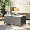 Rattan glass-top coffee table – image 7