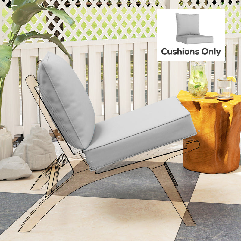 Light grey deep seating chair cushion set – image 8