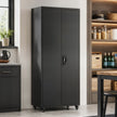 180cm Lockable Steel Tool Cabinet with Wheels & Adjustable Shelves – Black – image 9 of 9