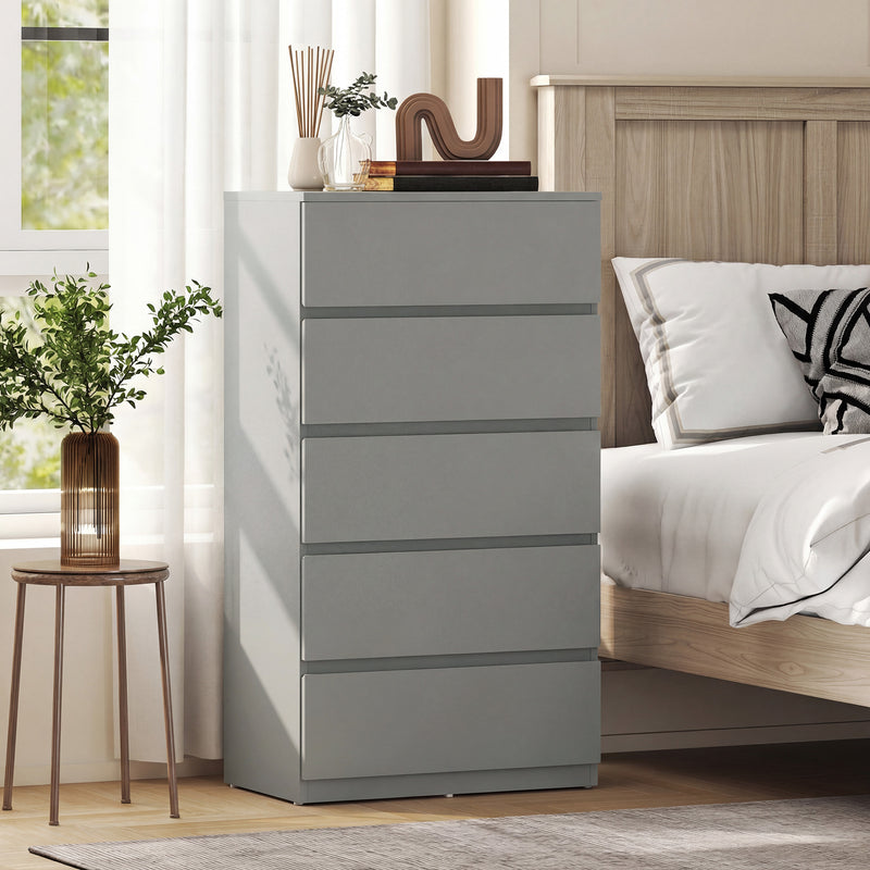 HOMCOM Chest of Drawers, 5-Drawer Storage Cabinets, Modern Dresser, Storage Drawer Unit for Bedroom – view 7