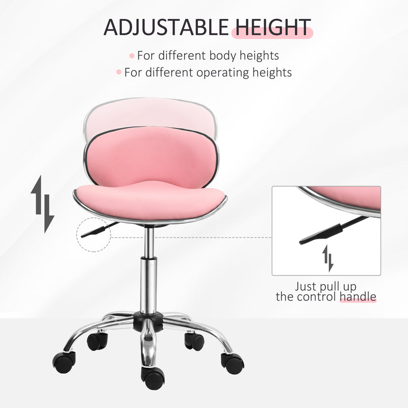 Pink rolling salon chair – image 4