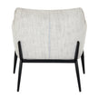 back of the armchair showing the black metal legs
