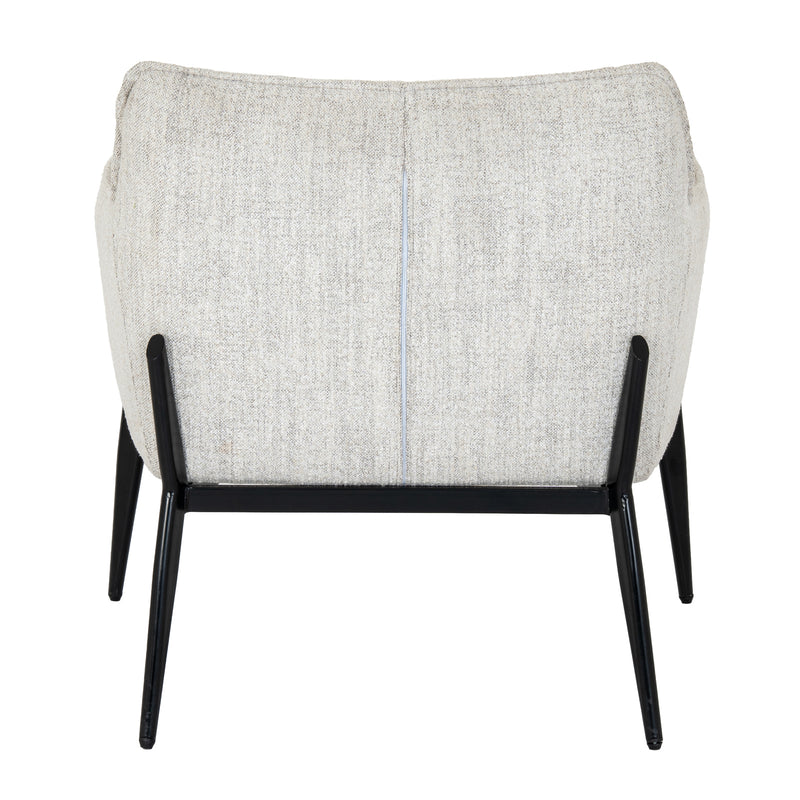 back of the armchair showing the black metal legs