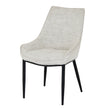 Zephra off-white fabric dining chair, three-quarter view