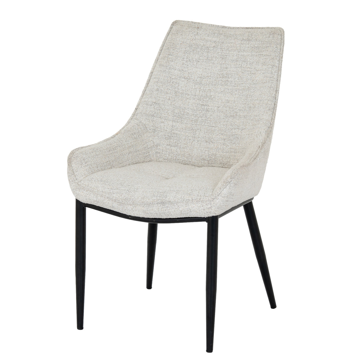 Zephra off-white fabric dining chair, three-quarter view