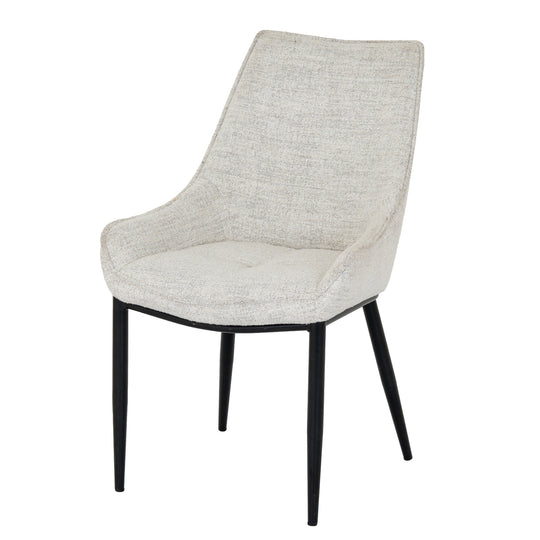 Zephra off-white fabric dining chair, three-quarter view