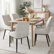 Zephra chairs around a wooden dining table in a bright room