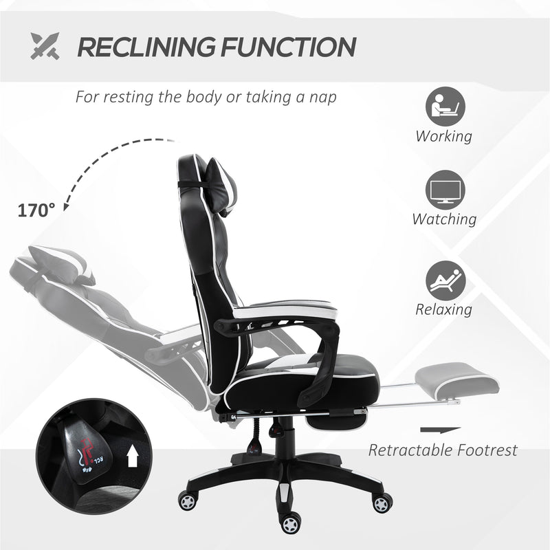 Racing gaming chair with footrest – image 5