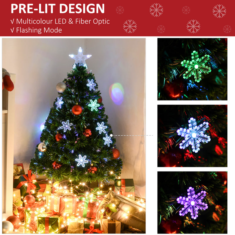 3ft fibre optic Christmas tree with LED snowflakes – image 4