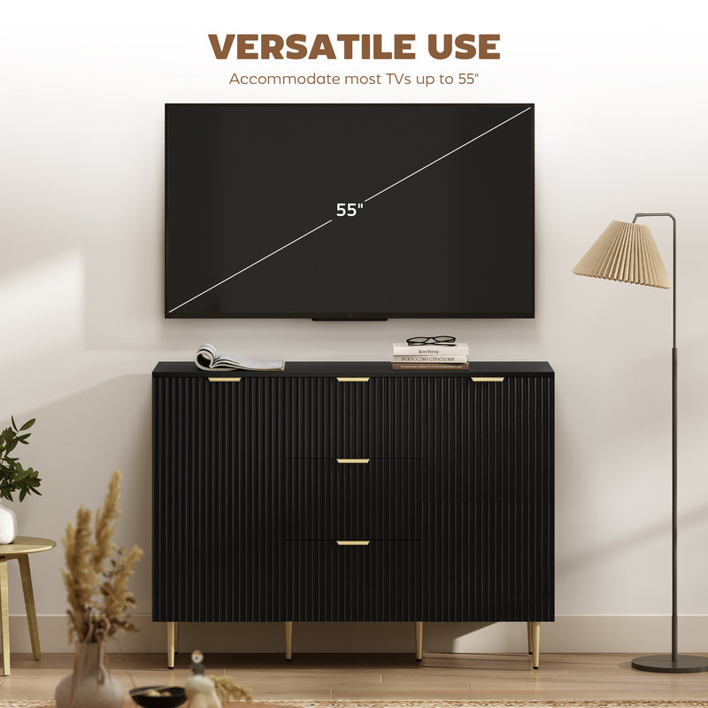 Fluted sideboard with 3 drawers – image 6