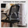 Black mesh office chair with flip-up arms – image 4