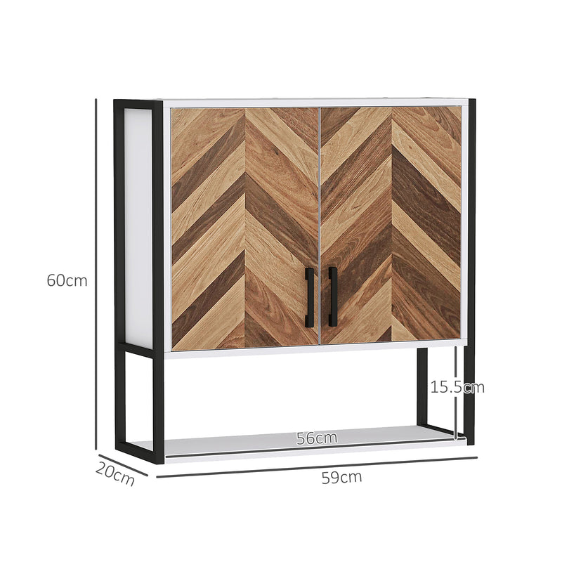 Herringbone wall bathroom cabinet – image 3