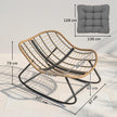 Outsunny Indoor Outdoor Rocking Chair, Oversized Rocking Egg Chair with Cushion for Living Room, Garden, Patio, Grey – view 3