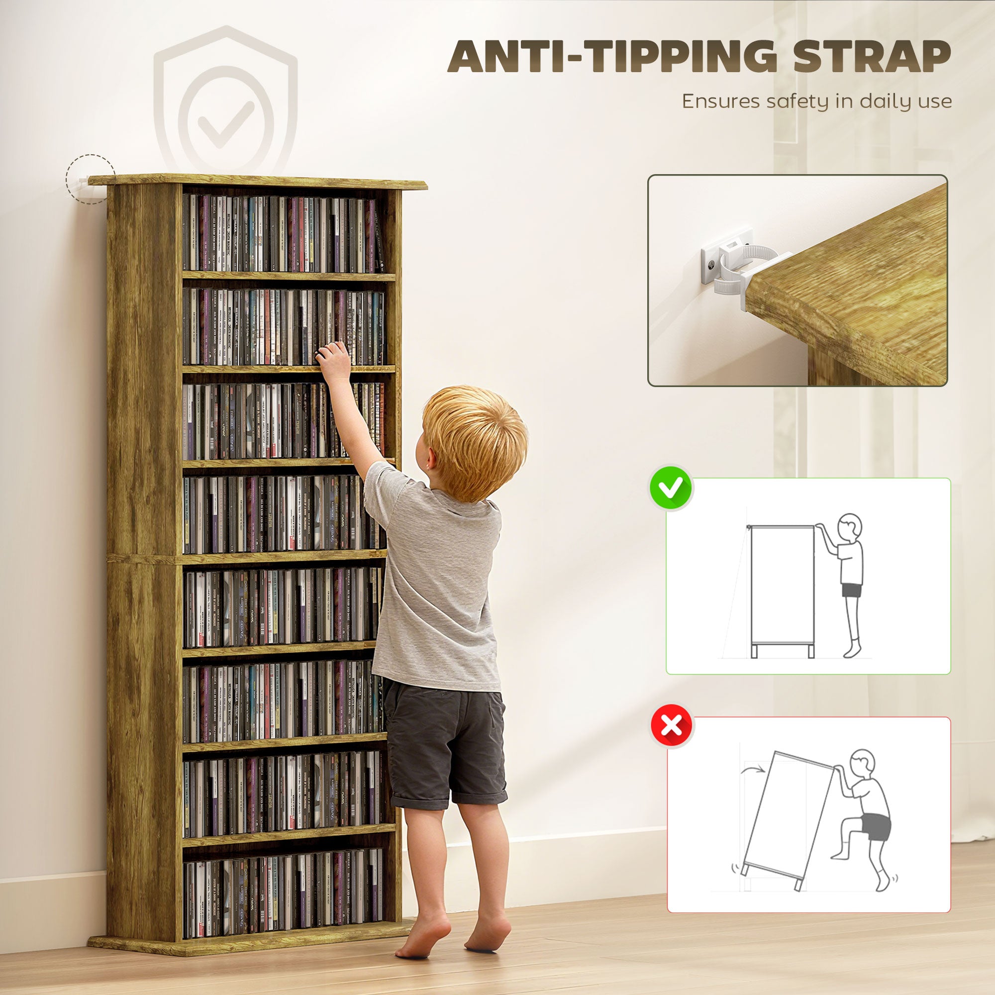 360 CD Storage Unit - Rustic Brown