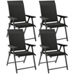 Outsunny Set of Four Folding Outdoor Chairs - Black