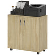 Lockable office storage cabinet – oak – image 10