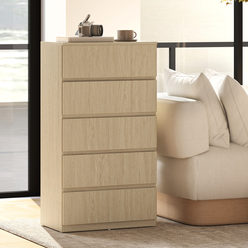 HOMCOM Chest of Drawers, 5-Drawer Storage Cabinets, Modern Dresser, Storage Drawer Unit for Bedroom – view 8