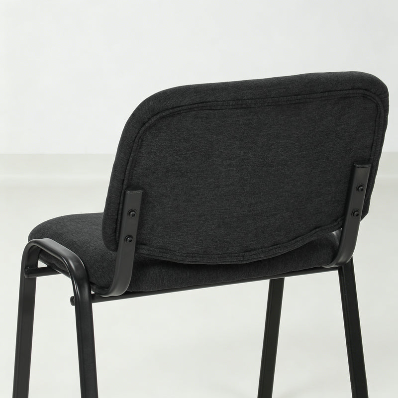 HOMCOM Meeting Chair, Stackable Ergonomic Office Chair with Padded Seat, Curved Backrest for Conference Room, Black – view 10