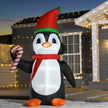 8ft Penguin displayed outside a decorated home