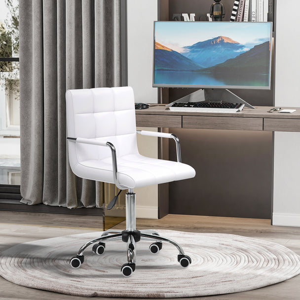 Mid-back faux leather desk chair – image 2