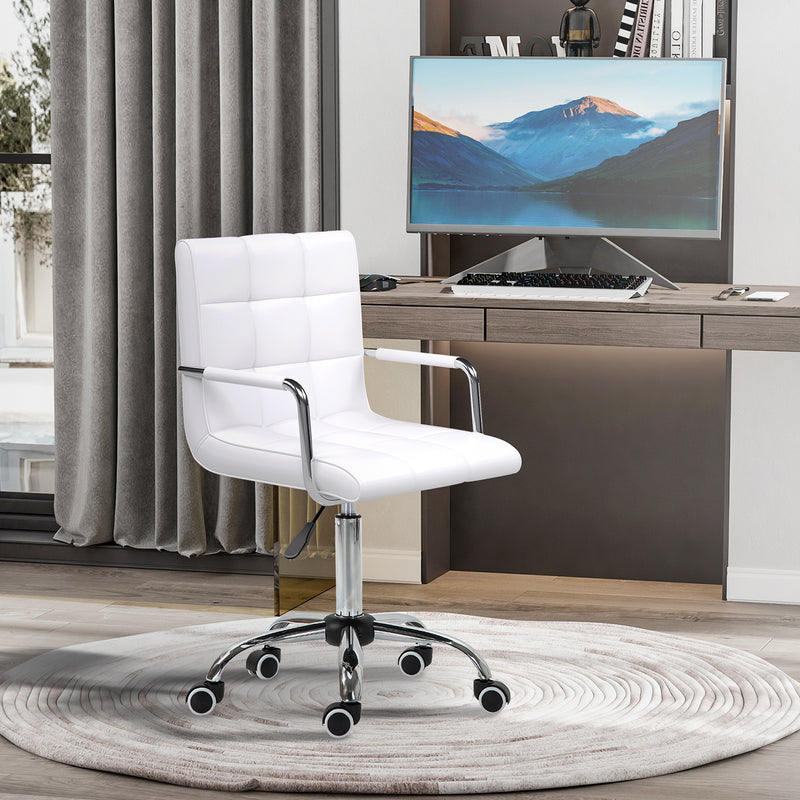 Mid-back faux leather desk chair – image 2