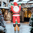 Close-up view of the 7ft hanging Santa and dog Christmas inflatable