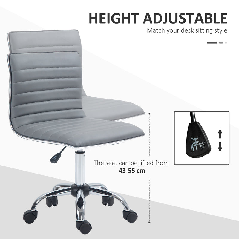 Light grey armless task chair – image 4