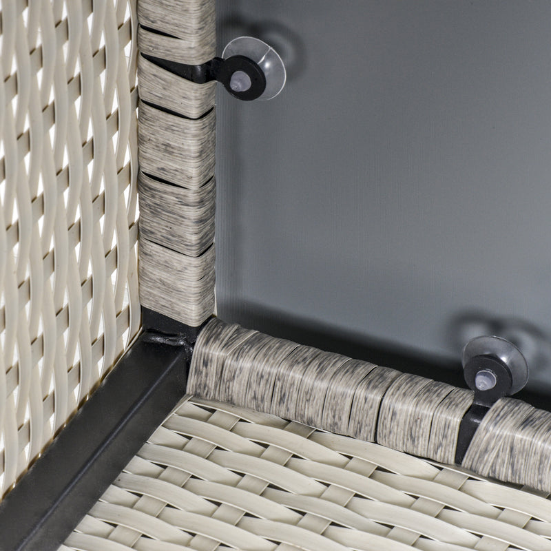 Light grey square rattan coffee table – image 9