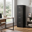 Black 4-drawer lockable filing cabinet – image 8