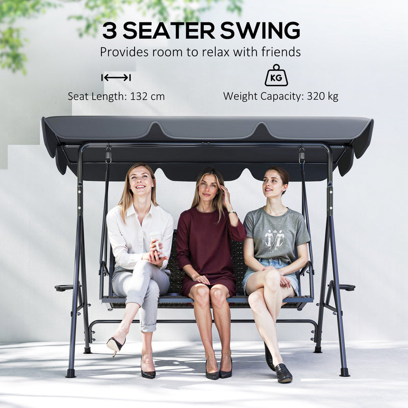 Grey rattan swing seat – image 4