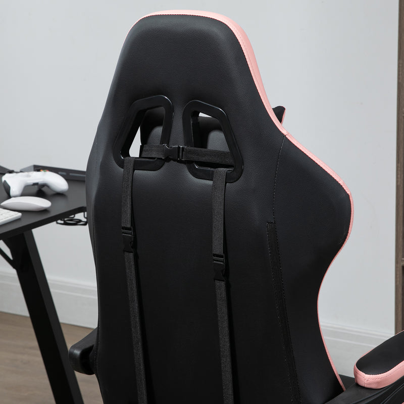 Black & pink reclining gaming chair – image 8