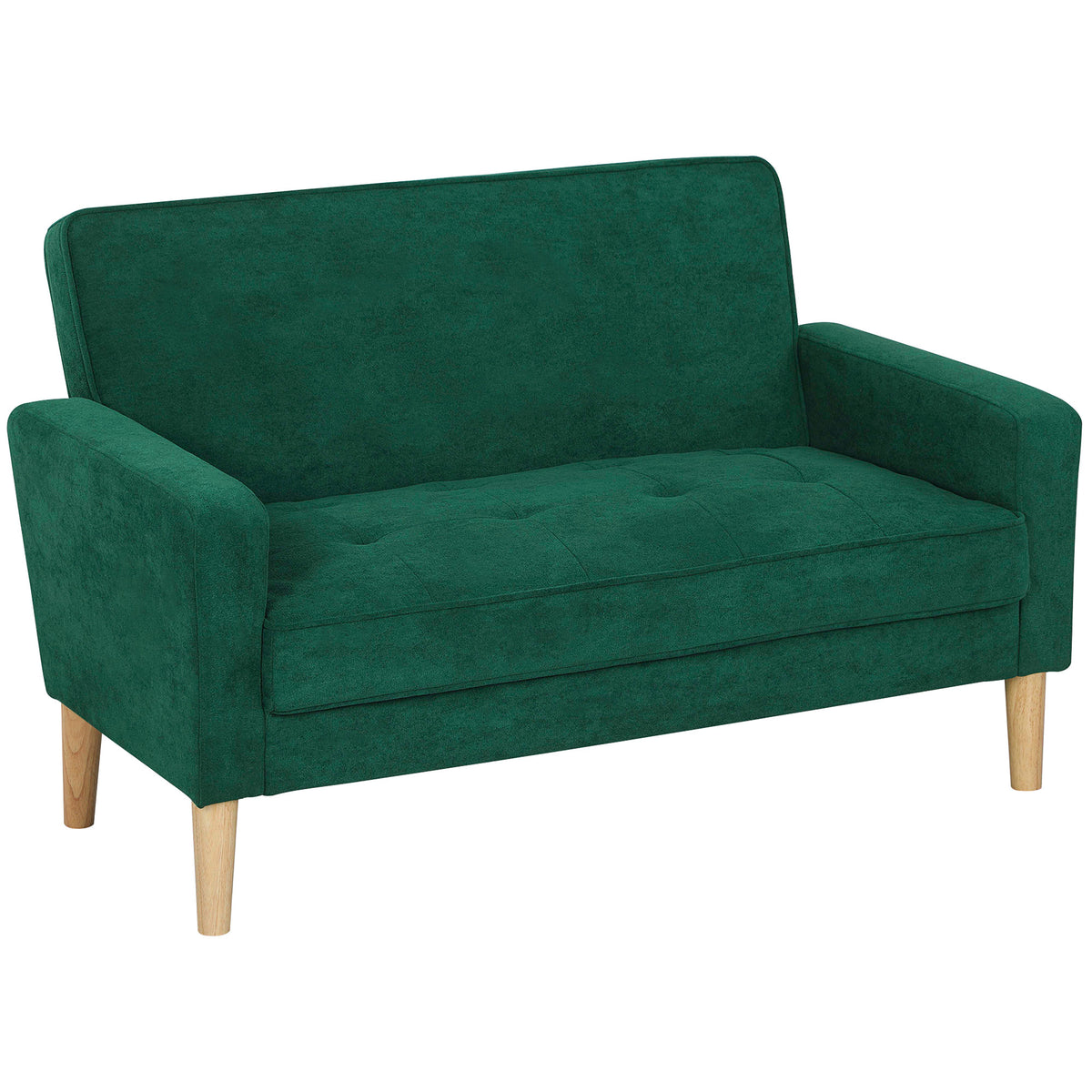 130 cm Velvet 2-Seater Sofa with Tufted Back – Green